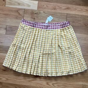 NWT Lisa Says Gah Yellow and Red Checkered A-Line Skirt 3X